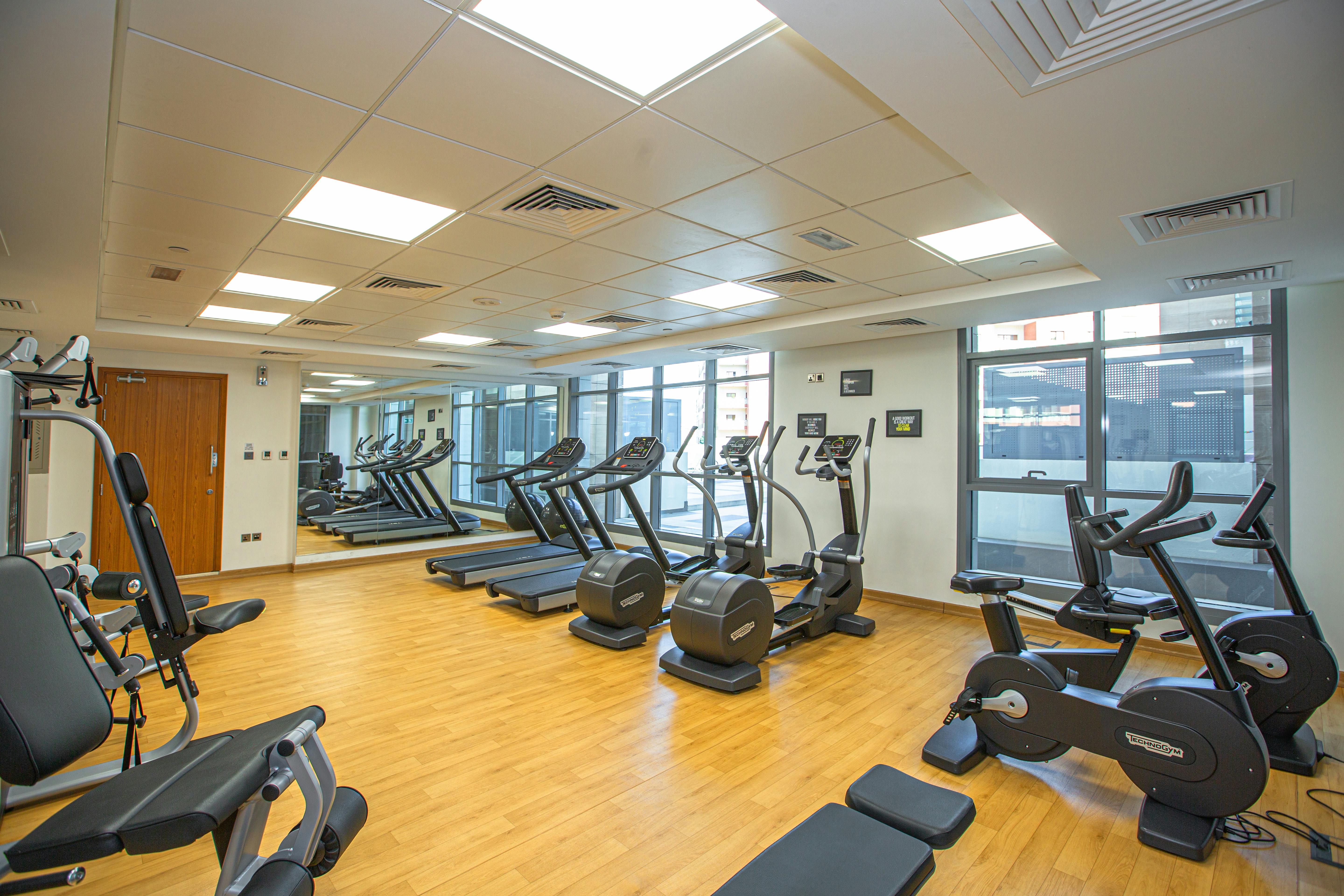 Gym with digital signage display